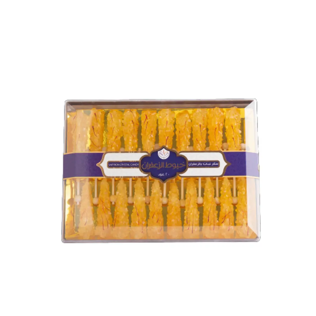 Crystal Sugar with Saffron - 20 Sticks - 400 G
